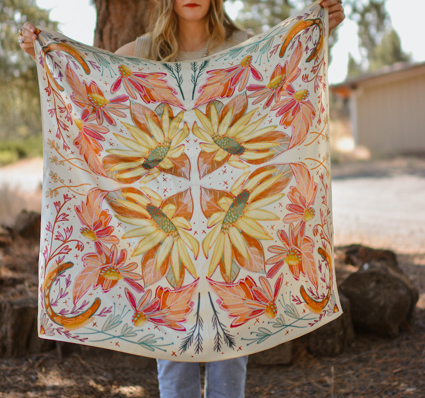 Lucky Cowgirl 35x35 Silk Wild Rag Scarf